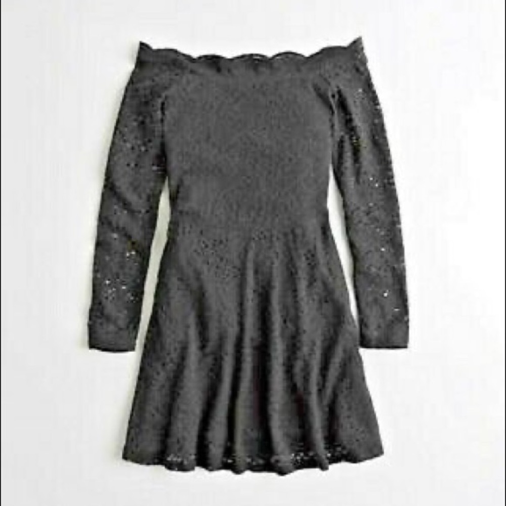 Hollister Off the Shoulder Black Lace Mini Dress